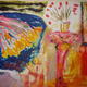 tulips on a column | £85 | | oil on paper tulips on a column