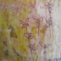 flower doodle with green gold