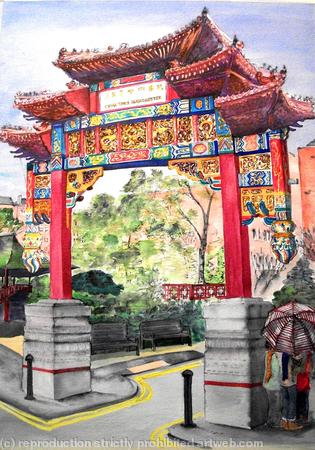 Waiting at the Chinese gate Manchester