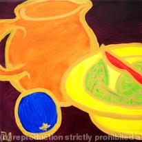 jug,bowl and fruit