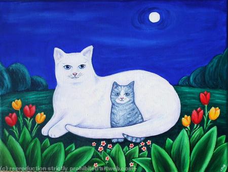 Cat Portrait - Snowflake and Misty