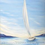 Evening Sail, Porthcurno Bay - acrylic on canvas