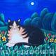 Tortoiseshell Cat, moonlight…