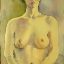 Upright lady - watercolor painting (portrait) 
