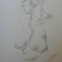 Lady in profile - drawing (portrait) 