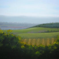 Fields in northern Israel - oil painting (landscape)