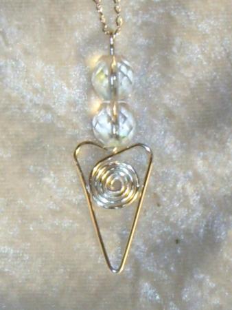 Crystal heart pendant -033
