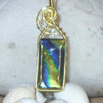 Dichroic glass pendant-018