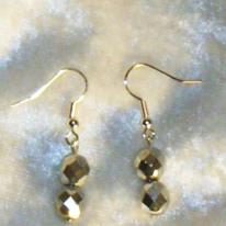 Metalic Crystal ear rings -032
