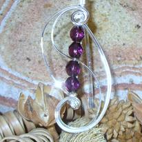 Amethyst crystal treble cleff TC-004