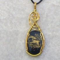 Capricorn zodiac pendant -027