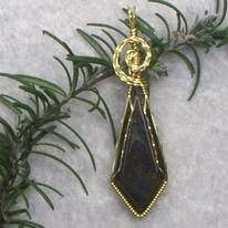 Speckled Agate Tie pendant-023