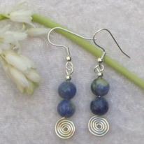 Sodalite Holisitc ear rings-014