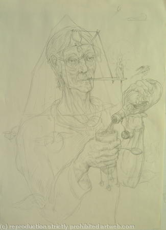 untitled (drawing for glasshouse etching)