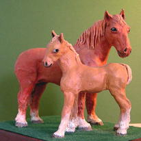 Suffolk Punch mare and foal