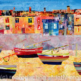 Harbour at Low Tide - acrylic collage