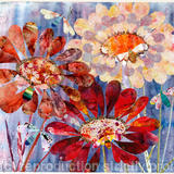 Insects and Blooms - acrylic collage