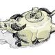 Cambodian buffalo teapot