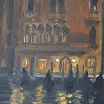 Night gondolas near Fish Market