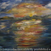 Sunset over the Malverns - reflections