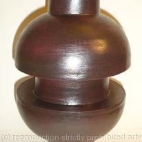 Black stoneware pot cutaway central section