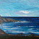 Cliff top view | £20 | | Acrylic on mount card Cliff top view