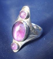 silver and amethyst ring
