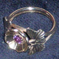 butterfly and ameythyst ring