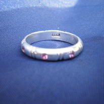 Silver and synthetic Ruby ring