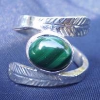 925 Silver and Malachite ring