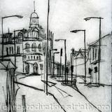 Yorkshire Penny Bank - Drypoint etching