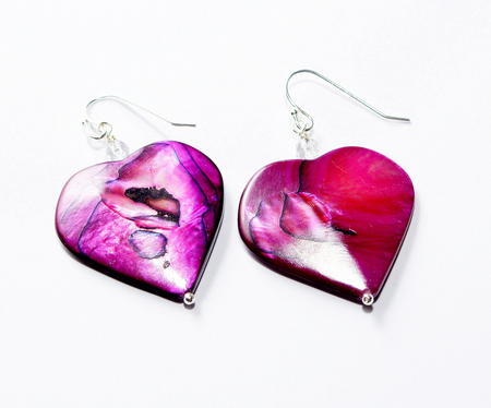 Quartz, Mauve Shell and Silver Earrings