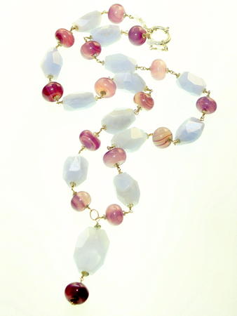 Agate, Labradorite and Silver Necklace