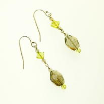 Peridot, Labradorite and Silver Earrings