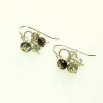 Black Rutilated Quartz and Silver Earrings
