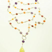 Briolette Lemon Quartz and Multi Gem Necklace