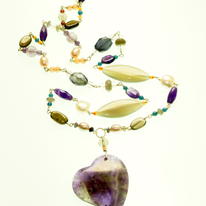 Asymmetrical Amethyst Heart Necklace