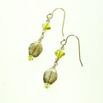 Peridot, Labradorite and Silver Earrings