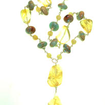 Citrine, Variscite, Labradorite and Silver Necklace