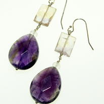 Amethyst, Ametrine and Moonstone Earrings