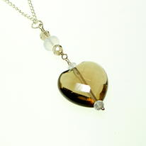 Smokey Quartz, Blue Chalcedony and Silver Pendant