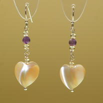 Amethyst, Mother of Pearl and Citrine Earrings