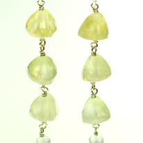 Prehnite, Blue Chalcedony and Silver Earrings