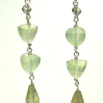 Prehnite, Labradorite and Silver Earrings