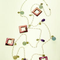 Gemstone and Mother of Pearl Chain