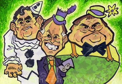Three Clowns- Brown, Blair, Prescott