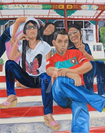 Young Asians looking cool and posing for the camera.