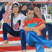 Young Asians looking cool and posing for the camera.