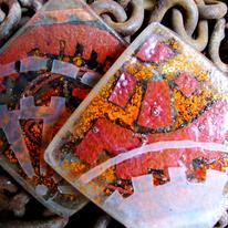 copper & enamel fused glass