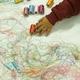 fabric design | | | Early year pupils create non woven fabric with embroidery silks, to mount glass elements fabric design